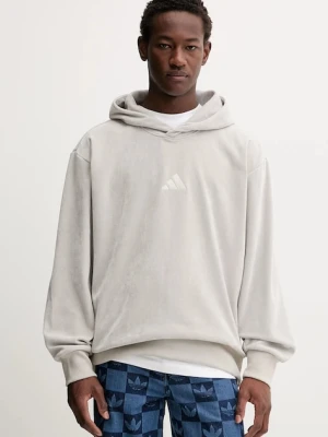 adidas bluza All Szn Luxe męska kolor beżowy z kapturem z aplikacją KC5884