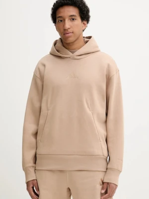 adidas bluza ALL SZN męska kolor beżowy z kapturem gładka JX5091