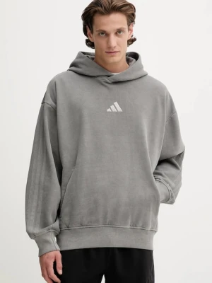 adidas bluza ALL SZN męska kolor szary z kapturem gładka JL6539