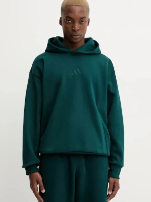 adidas bluza All Szn męska kolor zielony z kapturem gładka KB8527