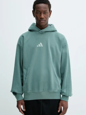 adidas bluza All SZN męska kolor zielony z kapturem z aplikacją JL6538