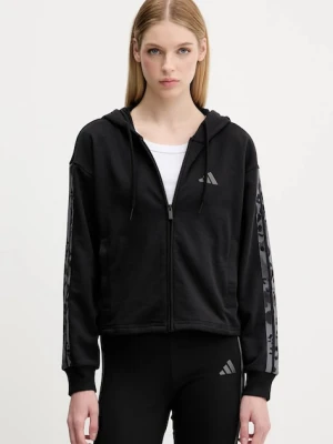 adidas bluza Animal damska kolor czarny z kapturem z aplikacją JM1862