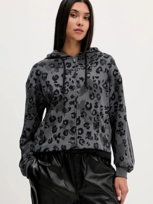 adidas bluza Animal damska kolor szary z kapturem wzorzysta JM1859
