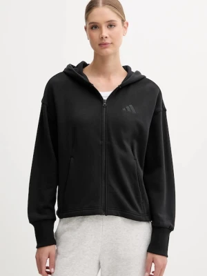 adidas bluza bawełniana All SZN damska kolor czarny z kapturem z aplikacją JJ1251