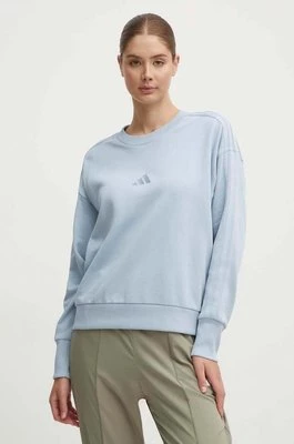 adidas bluza bawełniana All SZN damska kolor niebieski gładka IY6852