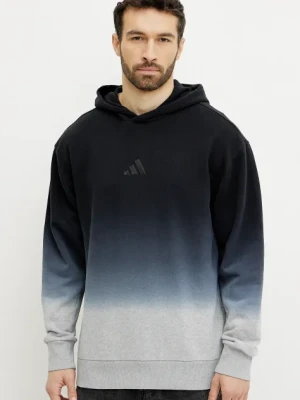 adidas bluza bawełniana ALL SZN Dip Dye męska kolor czarny z kapturem wzorzysta JI6350