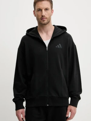 adidas bluza bawełniana ALL SZN męska kolor czarny z kapturem gładka JI6361