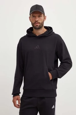 adidas bluza bawełniana All SZN męska kolor czarny z kapturem z aplikacją IX1248