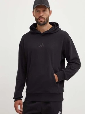 adidas bluza bawełniana All SZN męska kolor czarny z kapturem z aplikacją IX1248