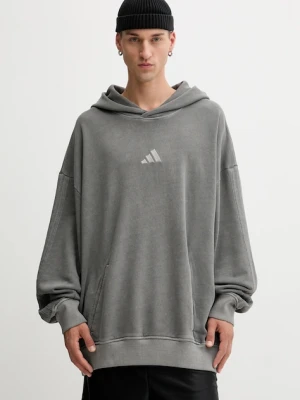 adidas bluza bawełniana ALL SZN męska kolor szary z kapturem gładka JN0617
