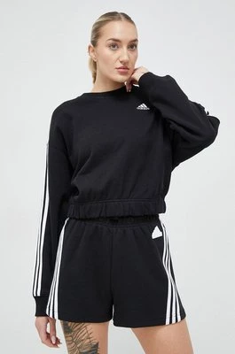 adidas bluza bawełniana damska kolor czarny z aplikacją