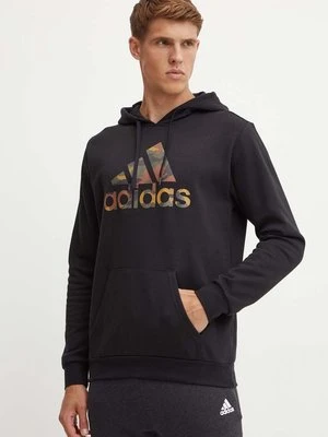 adidas bluza Camo męska kolor czarny z kapturem z nadrukiem IW2678