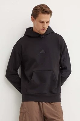 adidas bluza City Escape męska kolor czarny z kapturem gładka IY1501