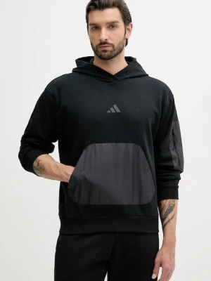 adidas bluza City Escape męska kolor czarny z kapturem z aplikacją JF3279