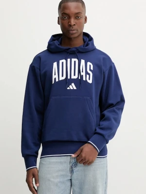 adidas bluza Collegiate męska kolor granatowy z kapturem z nadrukiem KC3874
