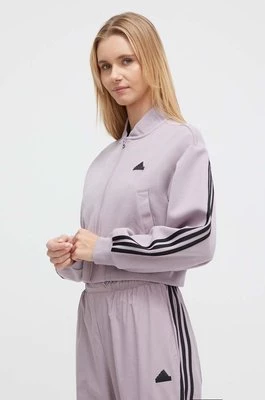adidas bluza damska kolor fioletowy gładka IS3652