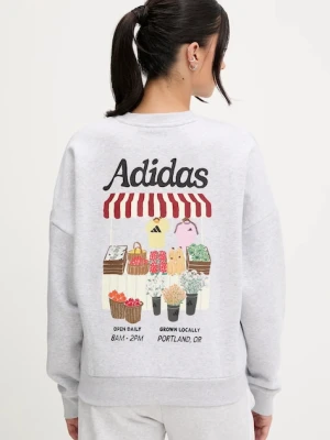 Zdjęcie produktu adidas bluza damska kolor szary z nadrukiem JM4210