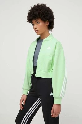 adidas bluza damska kolor zielony z aplikacją IS3651
