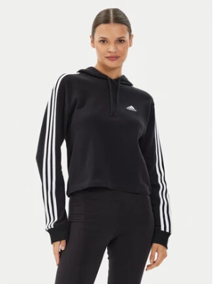 adidas Bluza Essentials 3-Stripes French Terry Crop Hoodie IC8767 Czarny Regular Fit