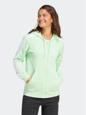 adidas Bluza Essentials 3-Stripes IR6077 Zielony Regular Fit