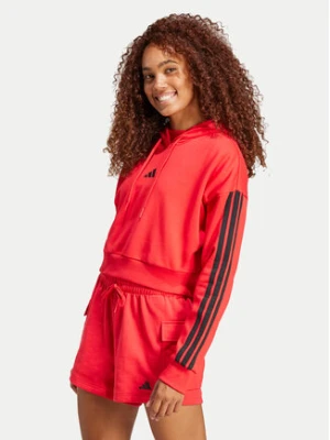 adidas Bluza Essentials 3-Stripes IS6997 Czerwony Regular Fit