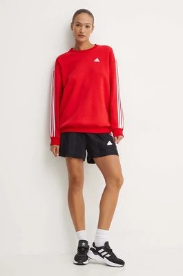 adidas bluza Essentials damska kolor czerwony z aplikacją IY1734