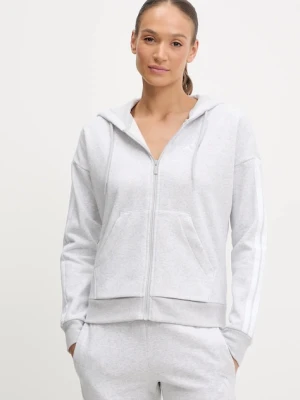adidas bluza Essentials damska kolor szary z kapturem melanżowa IN6179