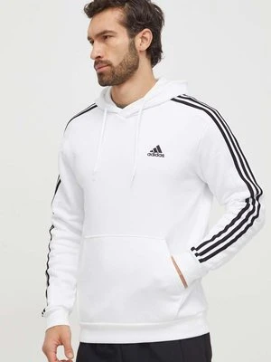 adidas bluza Essentials męska kolor biały z kapturem z aplikacją IJ6476