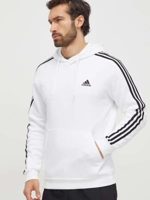 adidas bluza Essentials męska kolor biały z kapturem z aplikacją IJ6476
