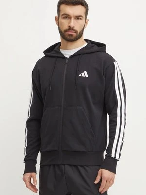 adidas bluza Essentials męska kolor czarny z kapturem gładka JD1877