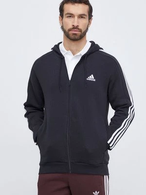 adidas bluza Essentials męska kolor czarny z kapturem z aplikacją IB4029