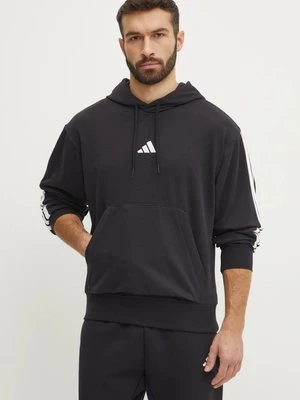 adidas bluza Essentials męska kolor czarny z kapturem z aplikacją JD1874