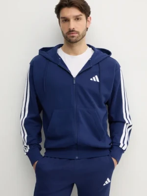 adidas bluza Essentials męska kolor granatowy z kapturem wzorzysta JE6341