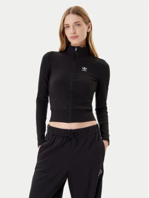 adidas Bluza Essentials Ribbed JD5905 Czarny Slim Fit