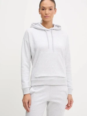 adidas bluza Essentials Small Logo Feel Cozy Hoodie damska kolor szary z kapturem melanżowa JN1853