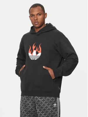 adidas Bluza Flames Logo IS0208 Czarny Regular Fit