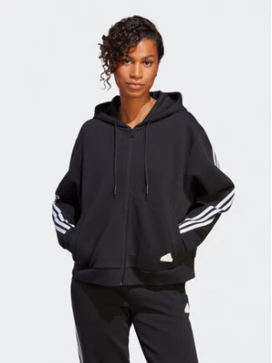 adidas Bluza Future Icons 3-Stripes Full-Zip Hoodie HT4715 Czarny Loose Fit