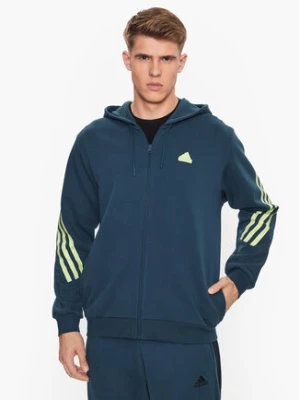 adidas Bluza Future Icons 3-Stripes Full-Zip Hoodie IJ8878 Turkusowy Regular Fit