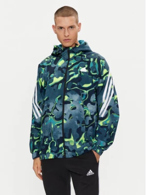 adidas Bluza Future Icons Allover Print IJ8844 Zielony Regular Fit