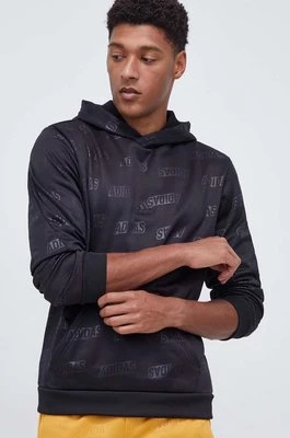 adidas bluza męska kolor czarny z kapturem wzorzysta