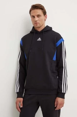 adidas bluza męska kolor czarny z kapturem wzorzysta JJ1537