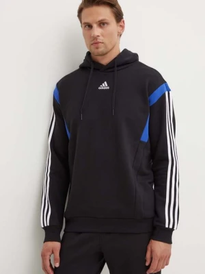 adidas bluza męska kolor czarny z kapturem wzorzysta JJ1537