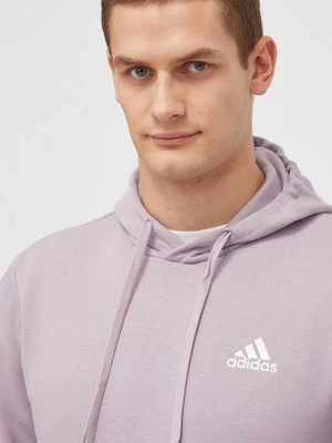 adidas bluza męska kolor różowy z kapturem gładka IN0328