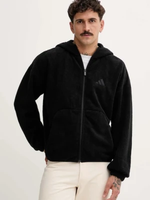 adidas bluza polarowa Future Icons męska kolor czarny z kapturem gładka JM6053