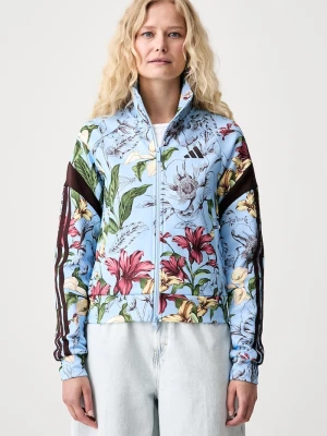 adidas bluza rozpinana damska z bawełną x Farm Rio niebieski