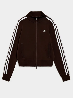 adidas Bluza Rozpinana Slim Knit Tt brązowy