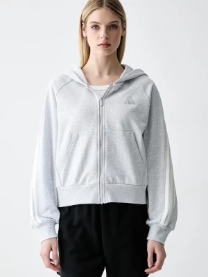 adidas bluza rozpinana z kapturem damska bawełniana szary