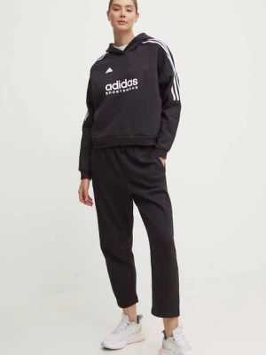 adidas bluza Tiro damska kolor czarny z kapturem z nadrukiem IX3780