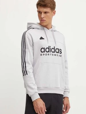 adidas bluza Tiro męska kolor szary z kapturem z nadrukiem IW5939