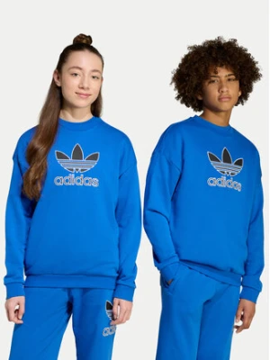 adidas Bluza Trefoil JV8570 Niebieski Loose Fit